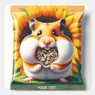 Adesivo Quadrado Fantasy Cute Packet Seeds Hamster