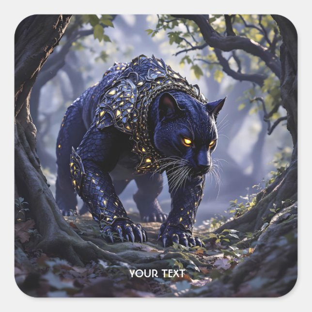 Adesivo Quadrado Fantasy Cute Panther Scale Armand (Frente)