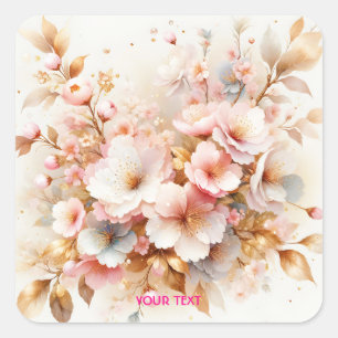 Adesivo Quadrado Fantasy Cute Pastel Pink Sakura