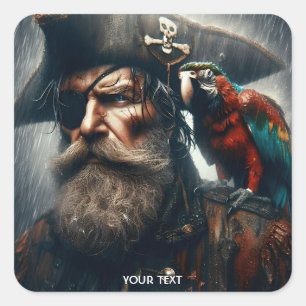 Adesivo Quadrado Fantasy Cute Rain Capitão Pirate