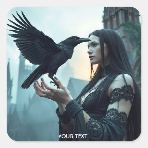 Adesivo Quadrado Fantasy Cute Renaissance Gothic Mulher