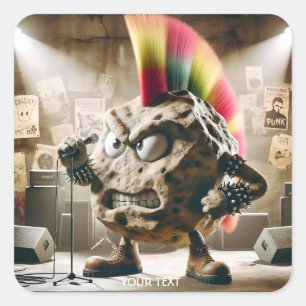 Adesivo Quadrado Fantasy Cute Rock Punk Singer