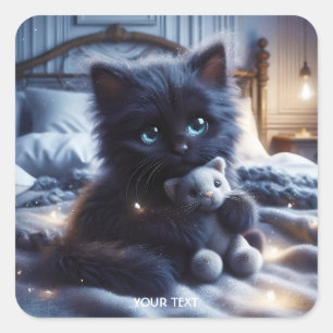 Adesivo Quadrado Fantasy Cute Room Kitten Toy