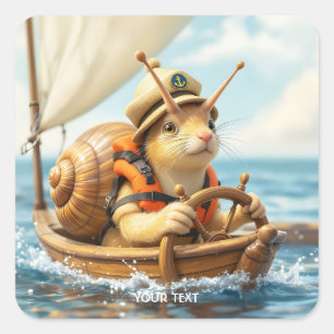 Adesivo Quadrado Fantasy Cute Snail Direction