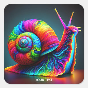 Adesivo Quadrado Fantasy Cute Snail Muitas Cores