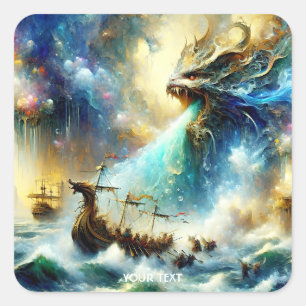 Adesivo Quadrado Fantasy Cute Storm Ship