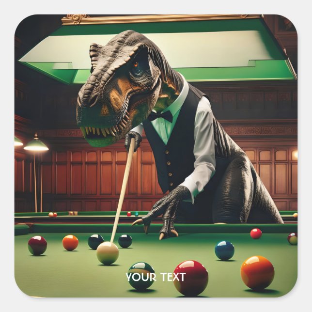 Adesivo Quadrado Fantasy Cute T-rex Jogando Soneca (Frente)