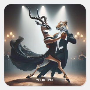 Adesivo Quadrado Fantasy Cute Tiger Antelope Tango