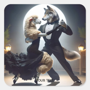 Adesivo Quadrado Fantasy Cute Wolf Sheep Tango