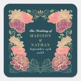 Adesivo Quadrado Fantasy Encantado Casamento Floral Garden
