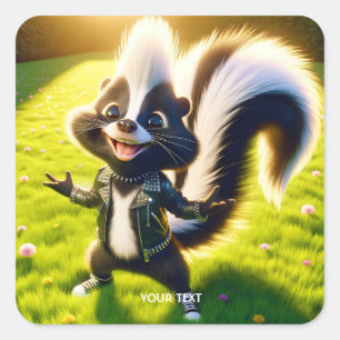 Adesivo Quadrado Fantasy - Estilo de Punk de Skunk