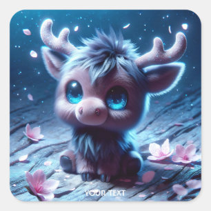 Adesivo Quadrado Fantasy Feliz Bebê Moose