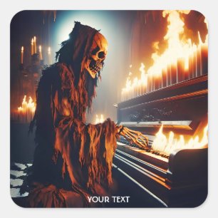 Adesivo Quadrado Fantasy - Fogo do Piano Player