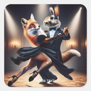 Adesivo Quadrado Fantasy Fox Rabbit Tango