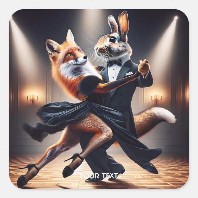 Adesivo Quadrado Fantasy Fox Rabbit Tango (Frente)