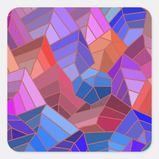 Adesivo Quadrado Fantasy Mounains View do Céu (Frente)