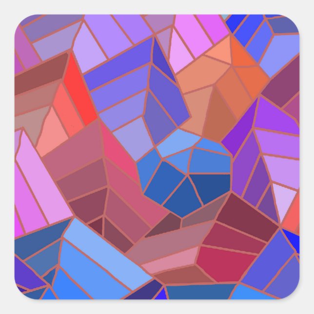 Adesivo Quadrado Fantasy Mounains View do Céu (Frente)