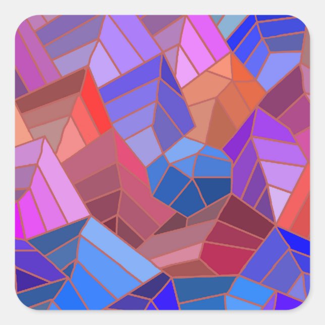 Adesivo Quadrado Fantasy Mounains View do Céu (Frente)