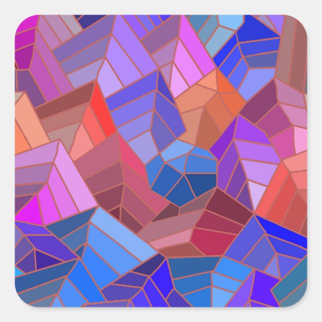 Adesivo Quadrado Fantasy Mounains View do Céu (Frente)