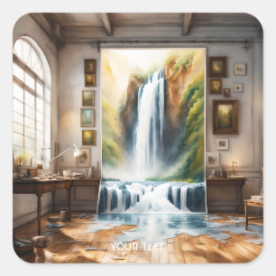Adesivo Quadrado Fantasy Picture River Water