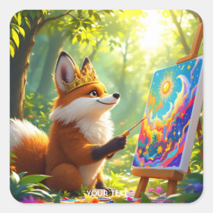 Adesivo Quadrado Fantasy - Pintura do Rei Fox