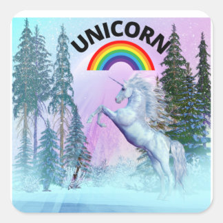 Adesivo Quadrado Fantasy Unicorn Horse