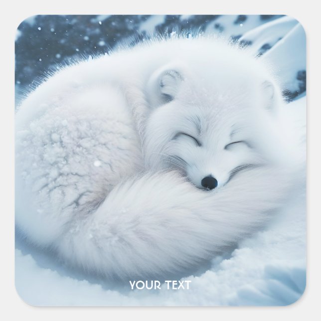 Adesivo Quadrado Fantasy White Fox Snow (Frente)