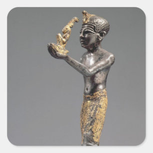 Adesivo Quadrado Faraó que faz um oferecimento antes da deusa Maat