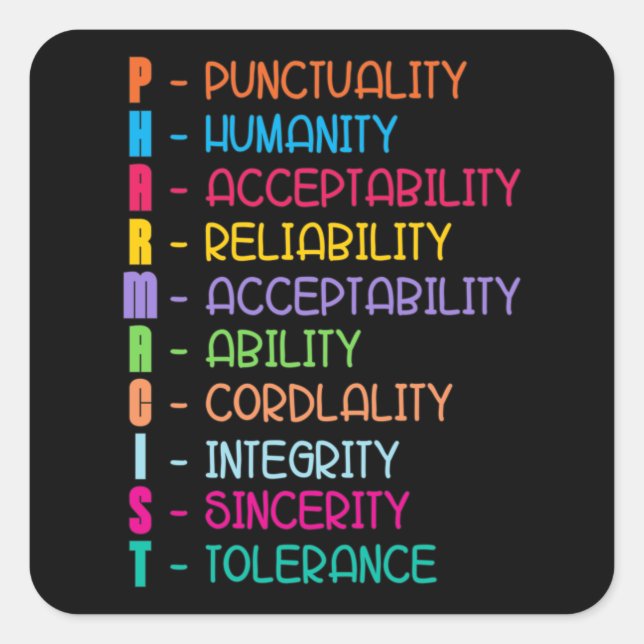 Adesivo Quadrado Farmacêutico Técnico de Medicina Técnica de Farmác (Frente)