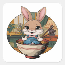 Adesivo Quadrado Farmcore Ramen Bunny