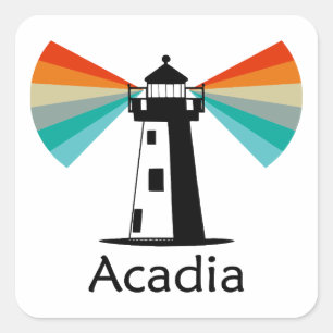 Adesivo Quadrado Farol Arco-íris do Parque Nacional Acadia