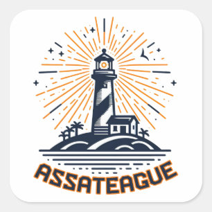 Adesivo Quadrado Farol de Assateague Virginia ao Nascer do Sol