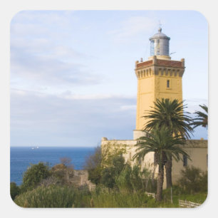 Adesivo Quadrado Farol de Cabo Spartel em Tânger Marrocos