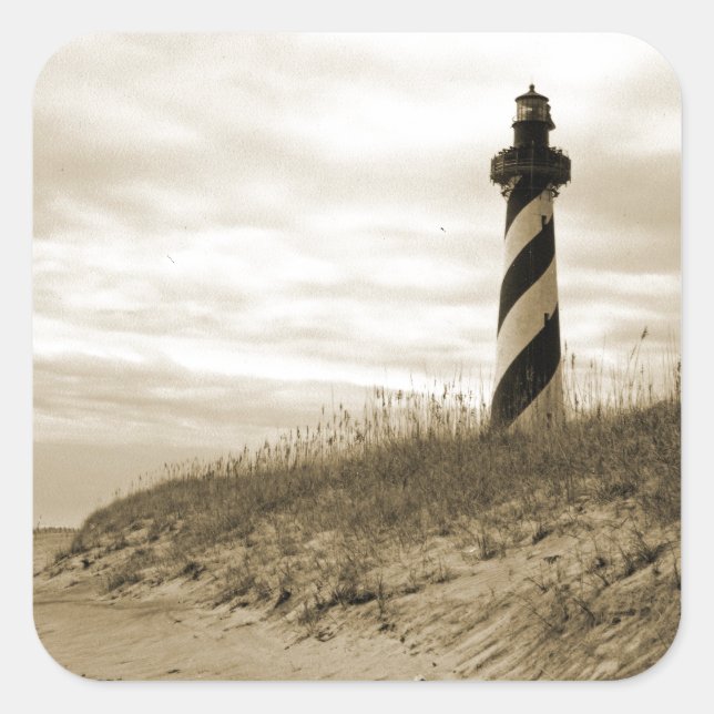 Adesivo Quadrado Farol de Cape Hatteras (Frente)