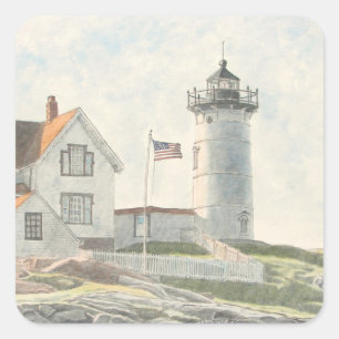 Adesivo Quadrado Farol de Cape Neddick