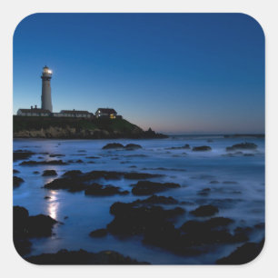 Adesivo Quadrado Farol Half Moon Bay do ponto do pombo, Ca