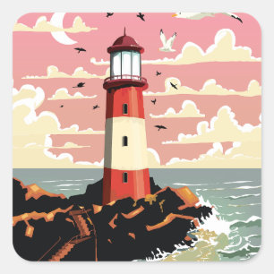 Adesivo Quadrado Farol Vintage