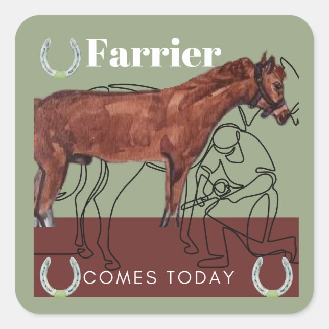 Adesivo Quadrado farrier vem hoje com o autocolante quadrado (Frente)