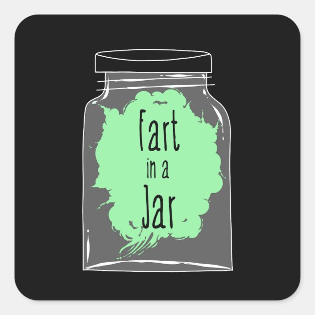 Adesivo Quadrado Fart In A Jar - Fart Piada - Engraçado (Frente)