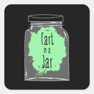 Adesivo Quadrado Fart In A Jar - Fart Piada - Engraçado