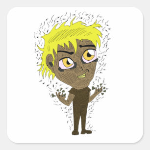 Adesivo Quadrado Farty Fingers Chibi