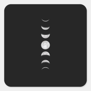 Adesivo Quadrado Fases da Lua Astronomia Legal
