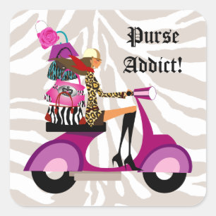 Adesivo Quadrado Fashion Stickers Patinete Puros Zebra
