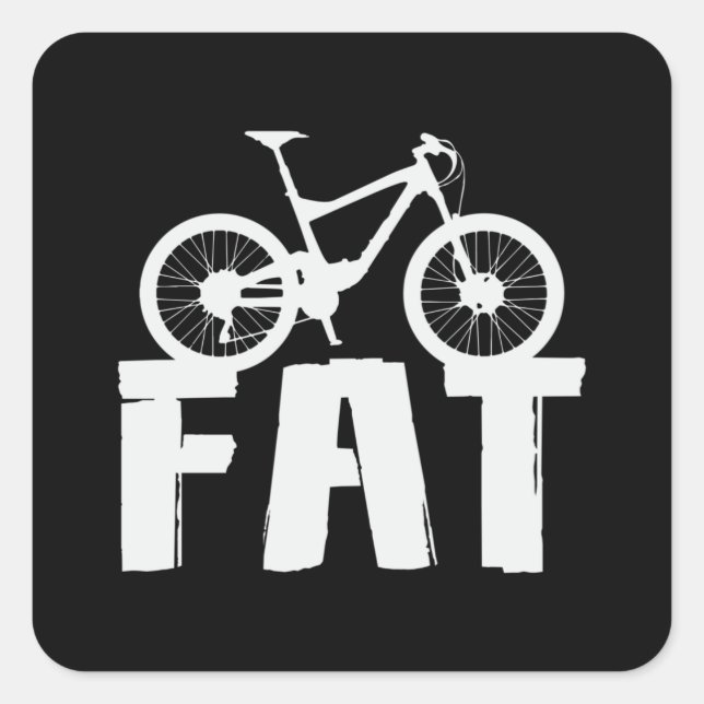 Adesivo Quadrado Fat Bike Biker Bike Biker Bike Fat Engraçado (Frente)