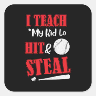 Adesivo Quadrado Father's Day I Teach My Kid To Hit