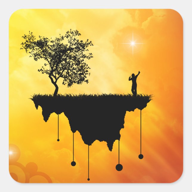 Adesivo Quadrado Fatia da Terra (Frente)