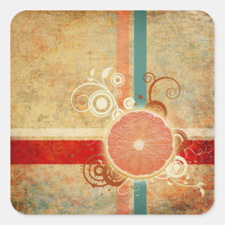 Adesivo Quadrado Fatia de Abstrato de Citros