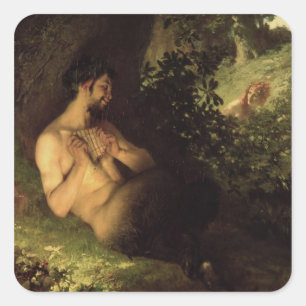 Adesivo Quadrado Faun e ninfa, 1868