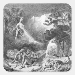 Adesivo Quadrado Faust e Mephistopheles nas bruxas