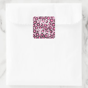 Adesivo Quadrado Faux Animal Rosa Magra Rota Impressão selvagem